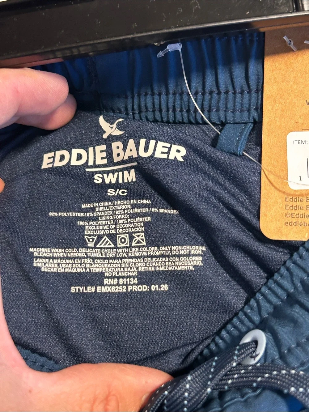 Eddie Bauer Men's Swim Trunk Set - Dark Navy and Light Blue